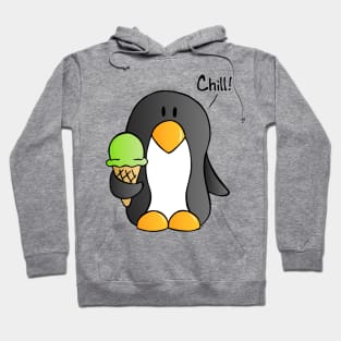 Chill! - Penguin with Mint Ice Cream Hoodie